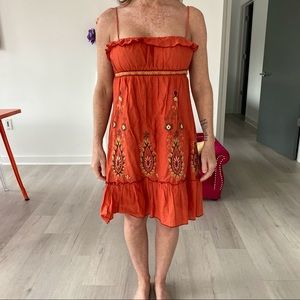 ❤️ Faith Passion Spaghetti Strap Rust Orange Dress